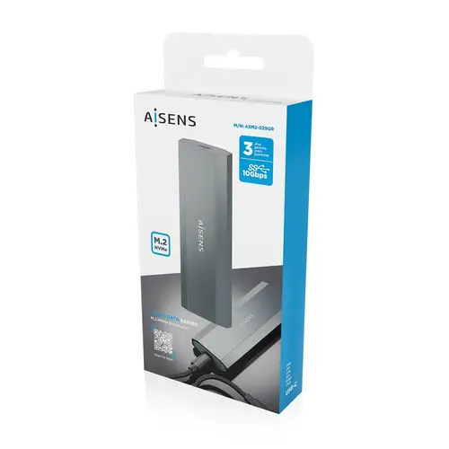 Caja Externa M.2 (NGFF) ASM2-029GR NVMe a USB3.2 Gen2, Gris - Imagen 6