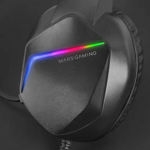 MH122 Negro, Cascos Gaming FRGB Over Ear con Micrófono, Sonido HiFi, Cancelación de Sonido, Ultraligeros, PS4 PS5 Xbox Switch Tablet Windows Mac - Imagen 4
