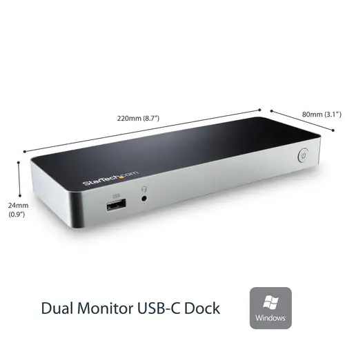 Docking Station USB C para 2 Monitores - PD de 60 W para Portátil Windows - Replicador de Puertos USB Tipo C a HDMI/DVI - USB 3.1 Gen 1 Tipo C Compatible con Thunderbolt 3 - Imagen 2