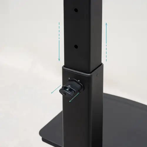 COMETA Soporte de Suelo con Ruedas con Regulación de Altura para Pantallas 37"- 70", Rotación 90°, Negro - Imagen 5