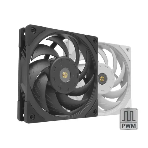 MF-NC, Ventilador PC PWM 120mm, Rodamiento FDB de Cobre Hiperbalanceado, Ventilador Silencioso con Diseño de Aspas Híbridas, Ventilador Ordenador Profesional, Negro - Imagen 2