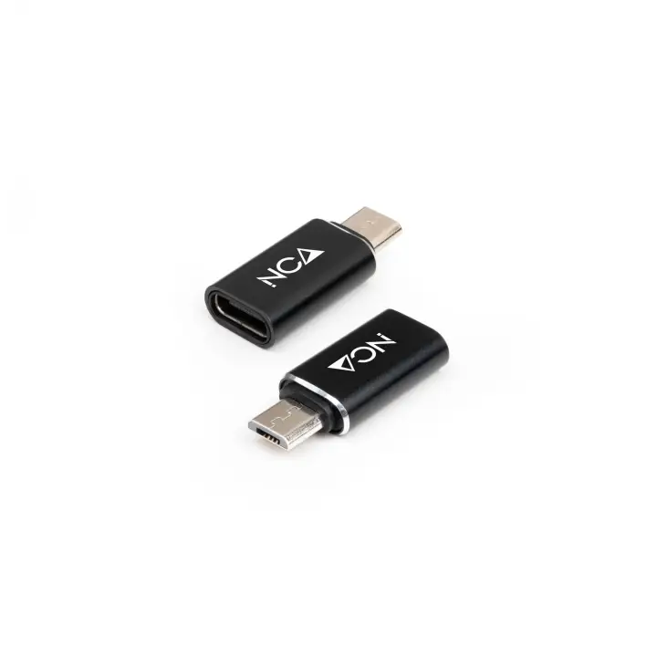 Adaptador Micro USB a USB-C, Micro B/M- USB-C/H, Negro