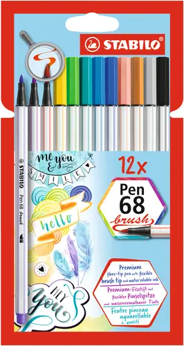 Pen 68 Brush rotulador Fuerte Multicolor 12 pieza(s) - Imagen 1