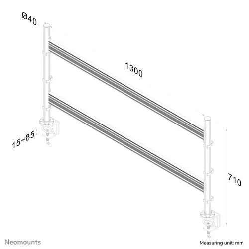 FPMA-DTB200 Carril para soporte de sobremesa multi pantalla 10-24" - Imagen 3