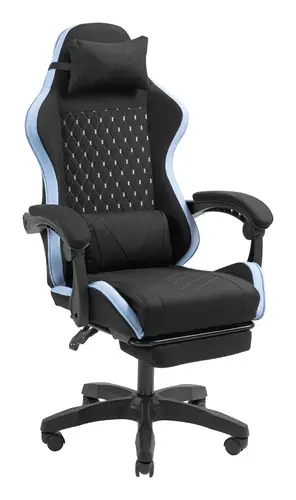 MGC-X Fabric Silla para videojuegos de PC Asiento acolchado Negro, Azul - Imagen 4