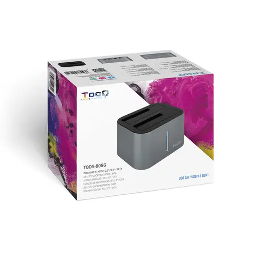 TQDS-805G base de conexión para disco duro USB 3.2 Gen 1 (3.1 Gen 1) Type-B Aluminio - Imagen 7