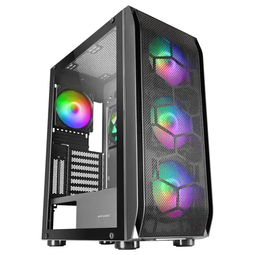MC-KX, Torre Gaming Premium E-ATX, Sistema CPU Freezer, 5 Ventiladores ARGB Ultra-silenciosos, Controladora ARGB y Mando RF, Frontal Mesh, Negro - Imagen 1