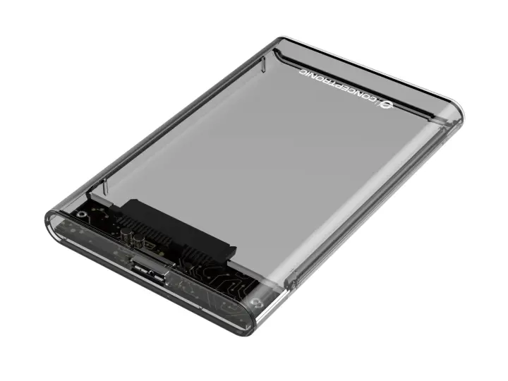 DANTE03T caja para disco duro externo Carcasa de disco duro/SSD Transparente 2.5"