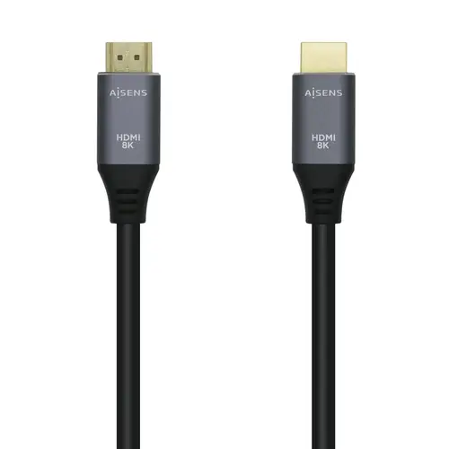 Cable HDMI V2.1 Ultra Alta Velocidad / HEC 8k@60Hz 48Gbps, A/M-A/M, Gris/Negro, 2.0m - Imagen 1