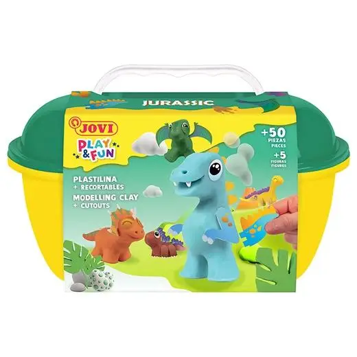 PLASTILINA JOVI PLAY&FUN COFRE JURASSIC