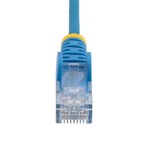 Cable de Red Ethernet CAT6 Delgado sin Enganches Azul de 10m - Cable RJ45 Snagless Slim de 28AWG - Alambre de Cobre Puro - PoE 100W - con Alivios de Tensión - LSZH - Probado con Fluke - Imagen 4