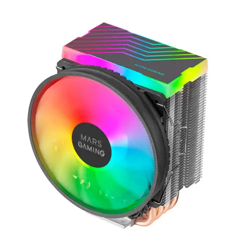 Disipador CPU Dual ARGB, 4 Heatpipes HCT, TDP 160 W, Ventilador Ultra-silencioso PWM 11 cm, MCPU44 - Imagen 3