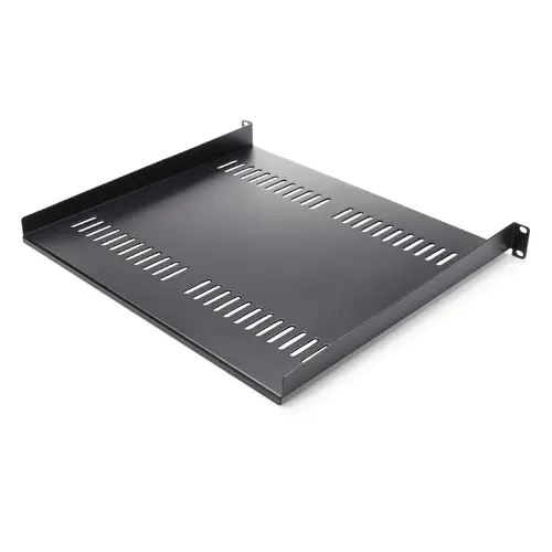 Bandeja Estante Ventilado de 1U para Armario Rack de Servidores de 19 Pulgadas - de 16 Pulgadas de Profundidad - de Acero de Servicio Pesado - con 20kg de Capacidad - Negro - Imagen 1