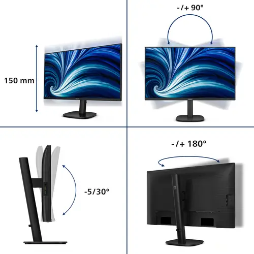 3000 series 27B2U3601/00 pantalla para PC 68,6 cm (27") 2560 x 1440 Pixeles Quad HD LCD Negro - Imagen 4