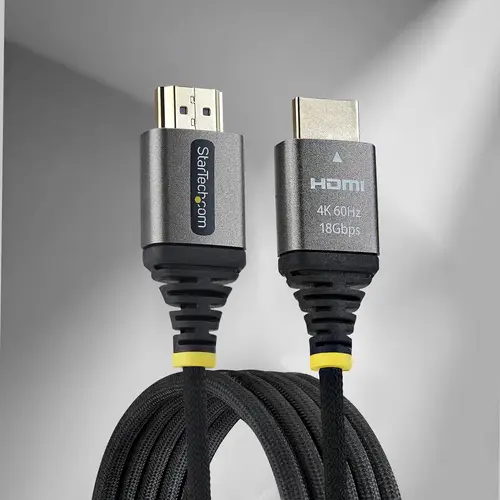 Cable HDMI Certificado Premium de Alta Velocidad de 1m - Ultraflexible - Trenzado - 4K 60Hz/1440p 144Hz - HDR10/ARC - 18Gbps - Imagen 4