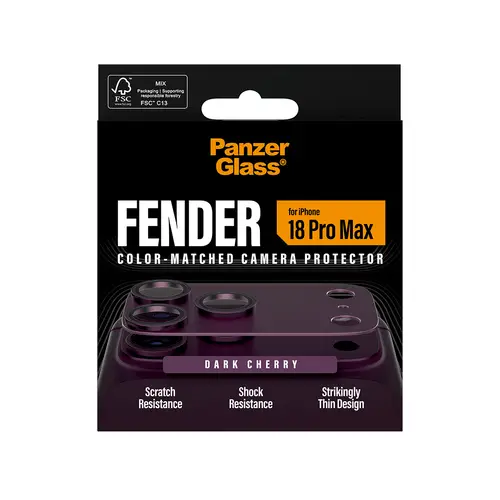 ® Fender Camera Lens Protector Dark Cherry iPhone 18 Pro Max Protector de pantalla 1 pieza(s) - Imagen 3