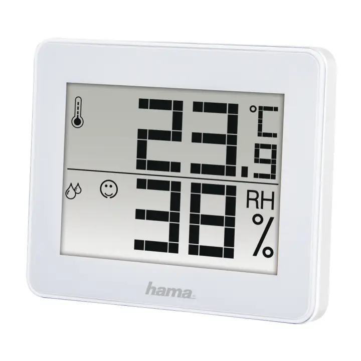 Termómetro e Higrómetro Digital (Control de humedad y temperatura de interiores, Almacenamiento de datos), Color Blanco
