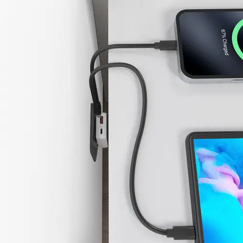 Cargador De Pared GaN Ultra Delgado 30W, 1xUSB-C PD3.0 QC4.0, 1xUSB-A QC3.0, Blanco - Imagen 7