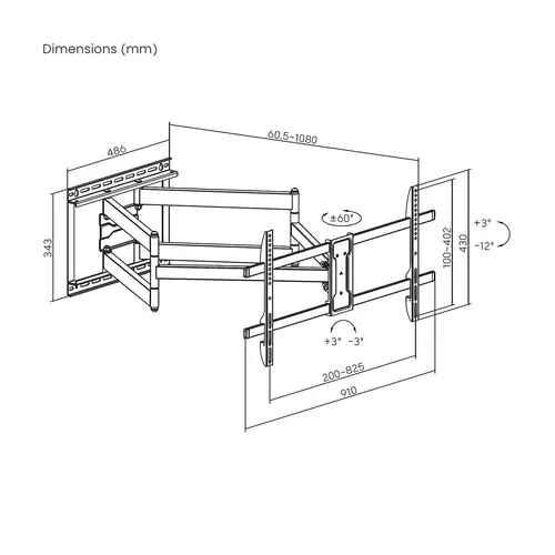 Soporte Eco Giratorio, Inclinable y Nivelable para Monitor/TV 60kg de 43"-90", Negro - Imagen 6