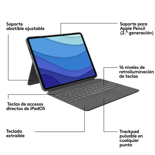 920-010211 teclado para móvil QWERTY Español Smart Connector Gris - Imagen 14