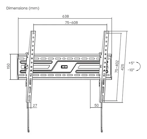 Soporte eco inclinable para monitor/TV 75kg de 37-86, Negro - Imagen 7
