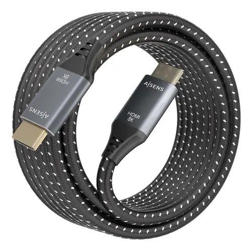 Cable HDMI V2.1 ultra alta velocidad / HEC 8K@60Hz 48Gbps, A/M-A/M, Gris/Negro, 5.0m - Imagen 2
