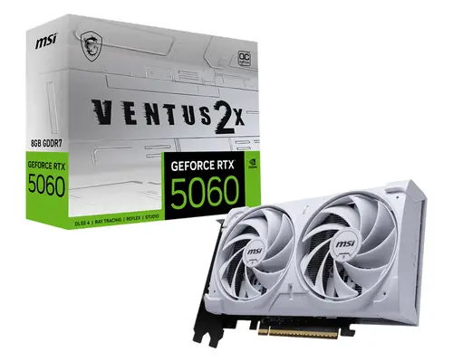 GeForce RTX 5060 8G VENTUS 2X OC WHITE NVIDIA 8 GB GDDR7 - Imagen 1