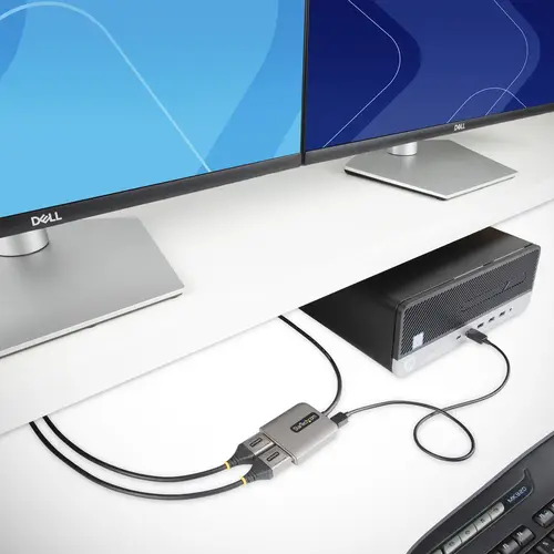 Hub MST de 2 Puertos DisplayPort 1.4 - Divisor Splitter DP para 2 Monitores - Adaptador DisplayPort a 2x DisplayPort de 5K 60Hz - Alimentado por USB - Windows Solamente - Imagen 7