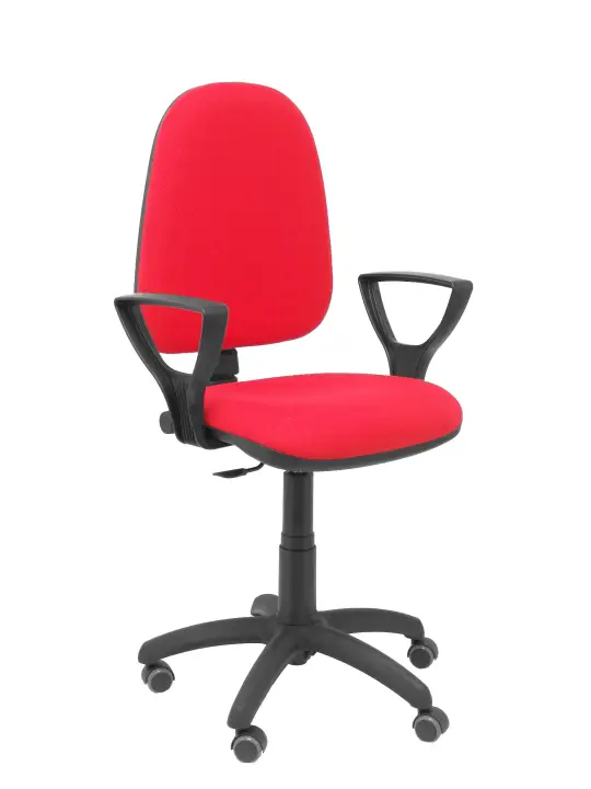 Silla Ayna bali rojo brazos fijos ruedas de parqué