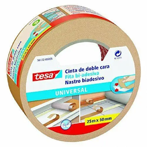 CINTA ADHESIVA UNIVERSAL DOBLE CARA ESPECIAL MOQUETAS 50MM.X25M. TESA 56172-00005-11 - Imagen 1