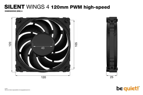 SILENT WINGS 4 | 120mm PWM high-speed Carcasa del ordenador Ventilador 12 cm Negro 1 pieza(s) - Imagen 5