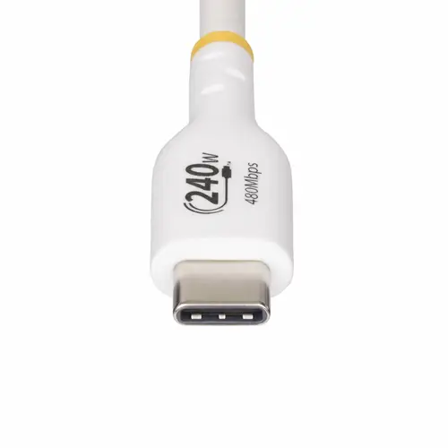 Cable de Carga para Portátil USB-C de 1m - Cable USB Tipo C USB 2.0 para Portátil - Blanco - Cable con Certificación USB-IF - PD 240W EPR - Recubrimiento de TPE - M/M - Imagen 5