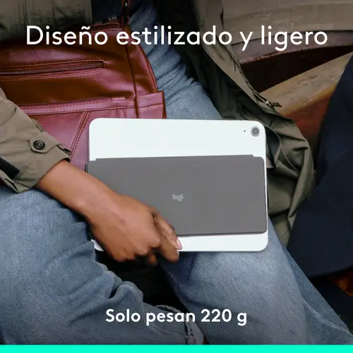 Keys-To-Go 2, teclado inalámbrico portátil para iPad con tapa integrada, estilizado y compacto, para iPad, iPhone, Mac y Apple TV, para alternar fácilmente entre dispositivos, Grafite - Imagen 2