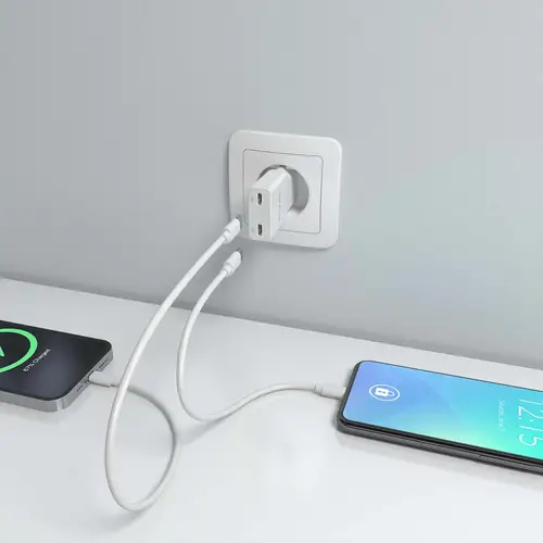 ASCH-30W2P048-W cargador de dispositivo móvil Cámara digital, MP3, MP4, Teléfono móvil, Navegante, Portátil, Consola de juegos portátil, Smartphone, Tableta, Universal Blanco Corriente alterna Carga rápida Interior - Imagen 5