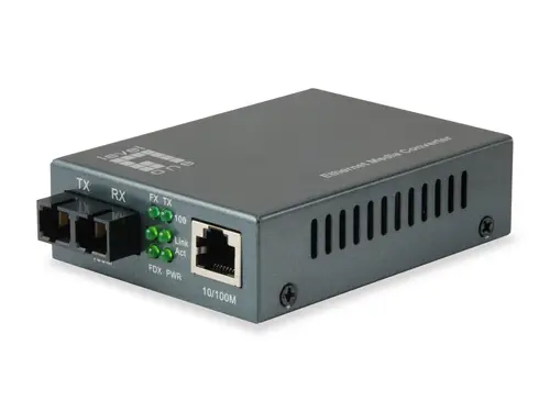 FVT-1101 convertidor de medio 100 Mbit/s 1310 nm Multimodo Negro - Imagen 1