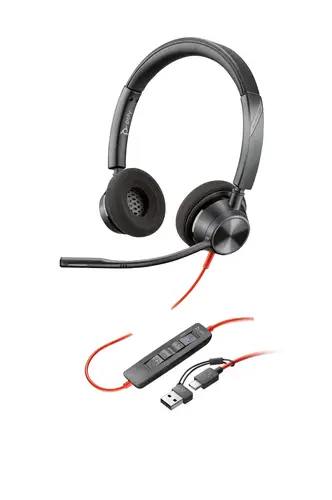 Auriculares estéreo Blackwire 3320 con certificación Microsoft Teams USB-C + Adaptador USB-C/A - Imagen 5