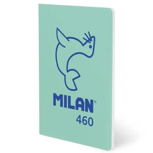 MILAN LIBRETA GRAPADA A5 24H PAPEL BLANCO 95GR LÍNEA 7MM COLECCIÓN 460 SINCE 1918 VERDE - Pack de 6 unidades