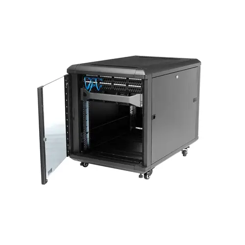 Armario Rack para Servidores 12U 19" 4 Columnas - Rack de Servidores con Cerradura y Seguro - Rack con Ruedas y Carriles de Montaje Ajustables para Equipo de Red - Imagen 5