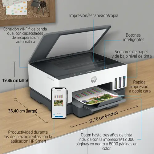 Smart Tank 7005 Inalámbrico All-in-One Color Impresora, Impresión a doble cara  Copiadora y escáner - Imagen 7