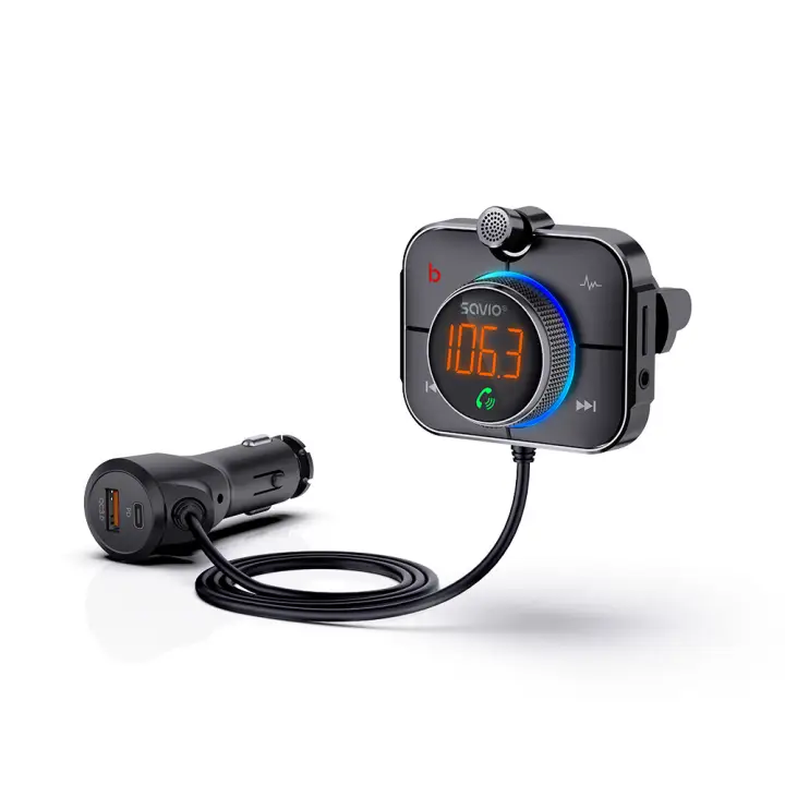TR-14 Transmiter FM z Bluetooth i ladowarka PD 87,6 - 107,9 MHz B..