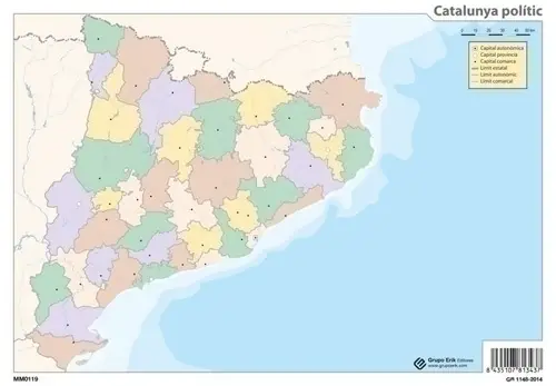 MAPA MUDO ERIK COLOR POLITICO CATALUNYA - Pack de 50 unidades