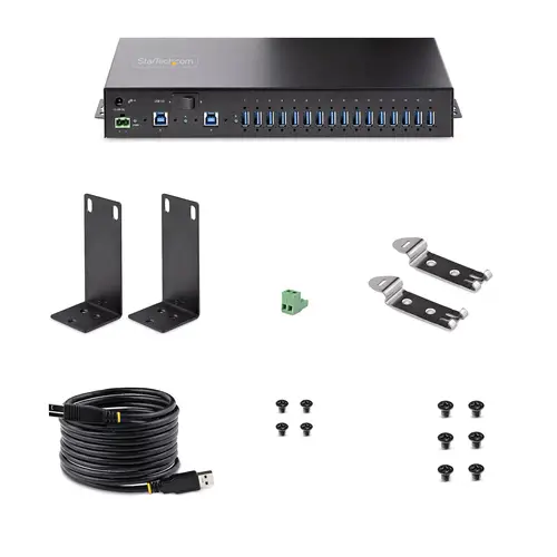 Hub Ladrón USB 3.0 5Gb de 16 Puertos Industrial - Metal - Montaje en Rack/Superficie/DIN - Carga Compartida USB 120W - ESD - Bloque de Terminales - Switch de 2 Hosts - Imagen 10