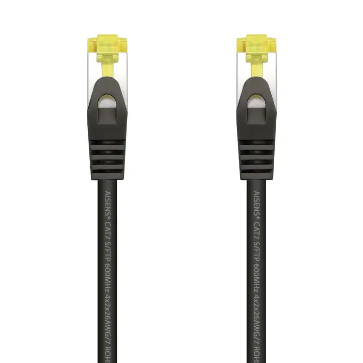 Cable De Red Latiguillo RJ45 LSZH Cat.7 600 MHz S/FTP PIMF AWG26, Negro, 2.0 m