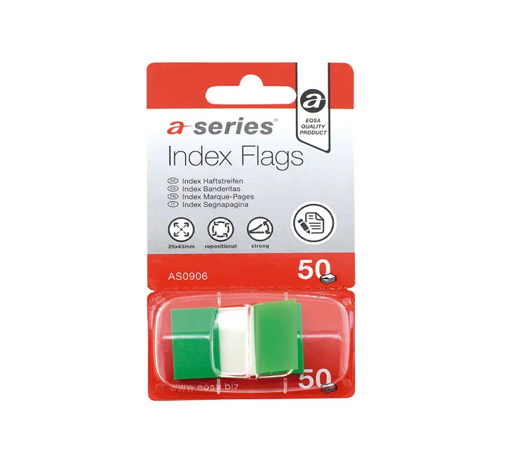 INDICES 50H AUTOADH. A-SERIES 12X44MM VERDE