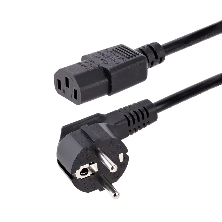 Cable de 1m (3 pies) de Alimentación para Ordenador, 18AWG, UE Schuko a C13, 250V 10A, Cable de Corriente, Cable de Fuente de Alimentación para Ordenador