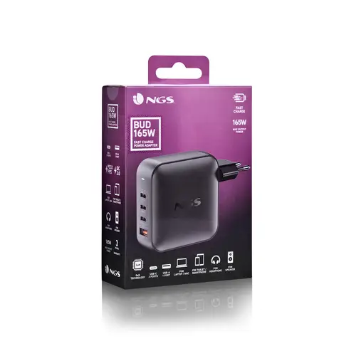 BUD 165W Universal Negro Corriente alterna Carga rápida Interior - Imagen 5