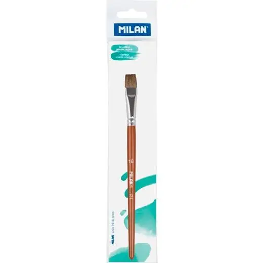 MILAN PINCEL ESCOLAR PLANO SERIE 121 Nº 16 EN BOLSITA C/COLGADOR..
