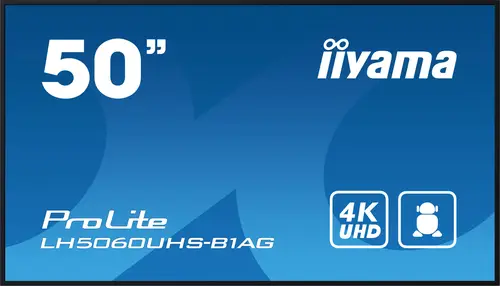 LH5060UHS-B1AG pantalla de señalización Pizarra de caballete digital 125,7 cm (49.5") LED Wifi 500 cd / m² 4K Ultra HD Negro Procesador incorporado Android 11 24/7 - Imagen 1