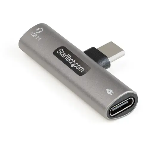 Adaptador de Audio y Carga USB-C - Adaptador de Audio USB Tipo C con USB-C para Auriculares con Micrófono y Pass Through de 60W USBC para Cargador - Imagen 1