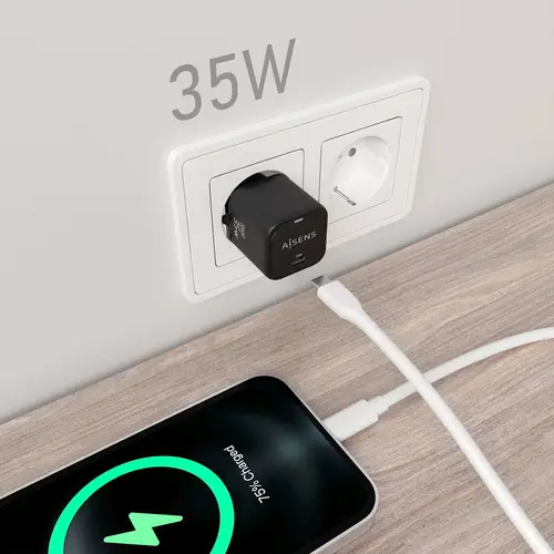 Cargador GaN 35W, 1xUSB-C PD3.0 QC4.0, Negro - Imagen 4